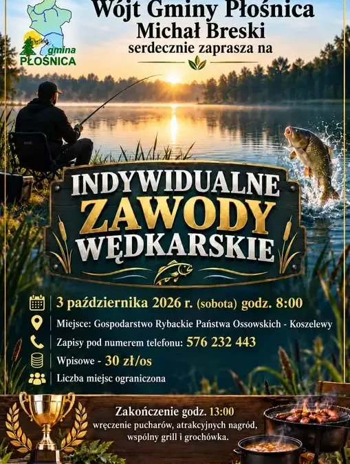 Zawody wędkarskie o Puchar Wójta Gminy Płośnica już 3 października