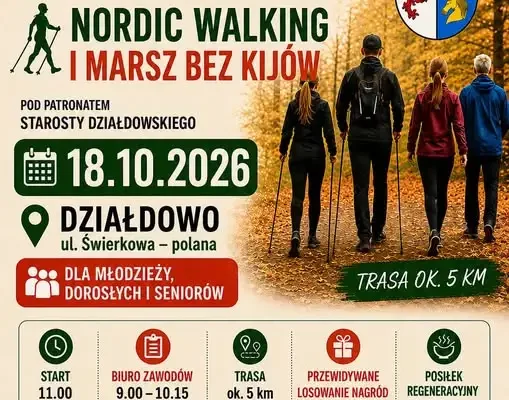 Jesienne Mistrzostwa Nordic Walking w Działdowie – zaproszenie do udziału