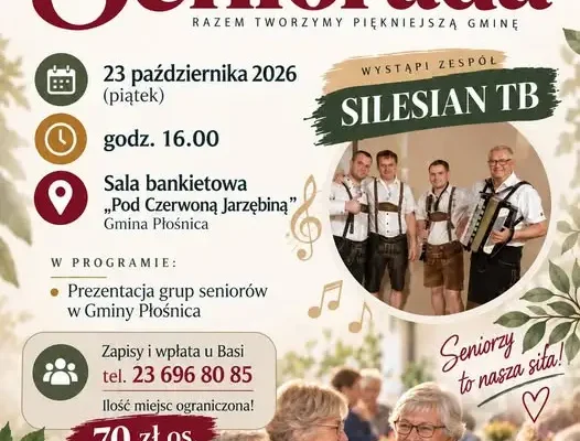 Seniorada 2026 w Gminie Płośnica – muzyczne święto seniorów już 23 października