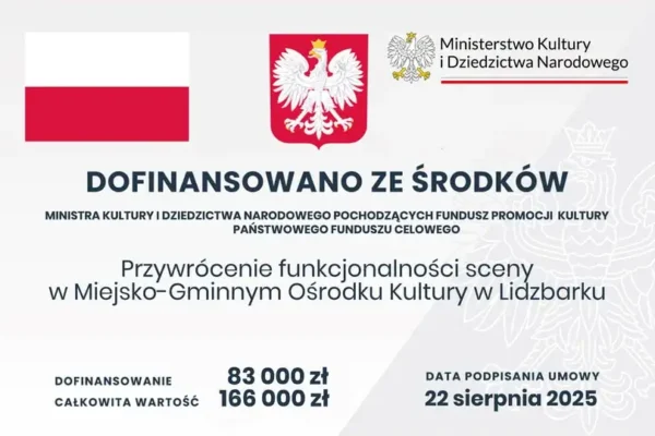 Lidzbark: 83 tys. zł z Ministerstwa Kultury na remont scen w MGOK