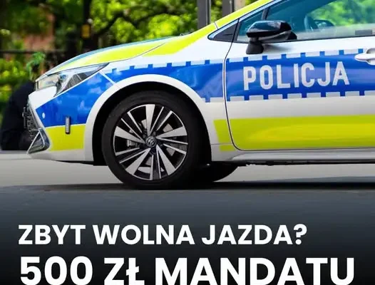 Zbyt wolna jazda też kosztuje. Nawet 500 zł mandatu