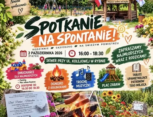 Rybno: sąsiedzkie „Spotkanie na spontanie” na skwerze przy ul. Kolejowej