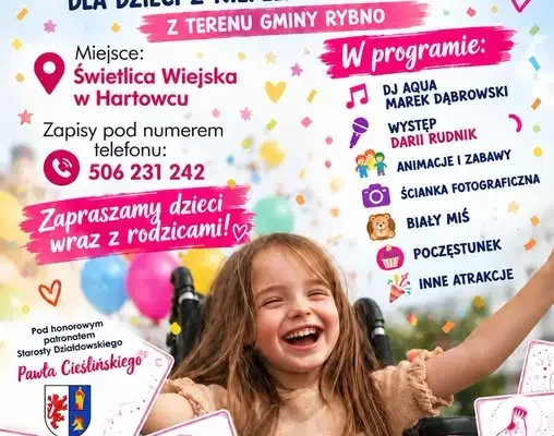 Bal andrzejkowy dla dzieci z niepełnosprawnościami w gminie Rybno – zapisy trwają