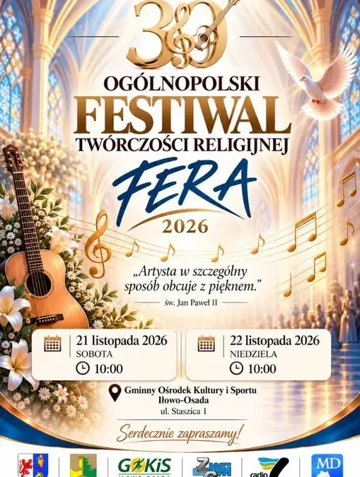 FERA 2026: 30. edycja Ogólnopolskiego Festiwalu Religijnego w listopadzie