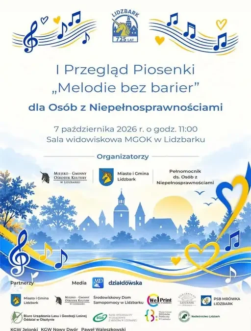 I Przegląd Piosenki „Melodie bez barier” w Lidzbarku – już 7 października