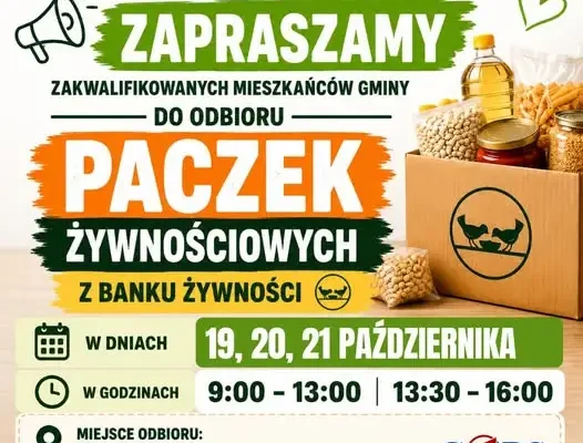 Bank Żywności w Lidzbarku Warmińskim: odbiór produktów 19-21 października