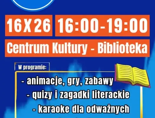 Noc Bibliotek w Rybnie – zaproszenie dla dzieci na piątkowy wieczór