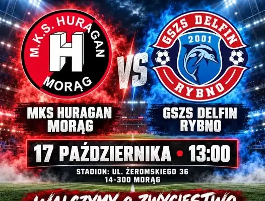 Delfin Rybno zagra na wyjeździe z Huraganem Morąg w 12. kolejce ligi okręgowej