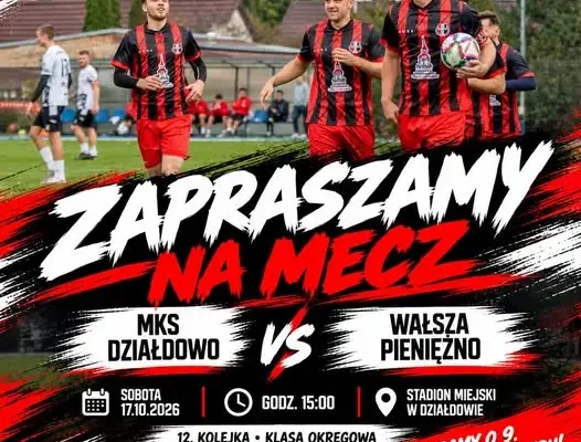 MKS Działdowo podejmuje Wałszę Pieniężno. Kibice liczą na ósme zwycięstwo z rzędu