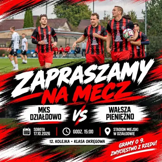 MKS Działdowo podejmuje Wałszę Pieniężno. Kibice liczą na ósme zwycięstwo z rzędu