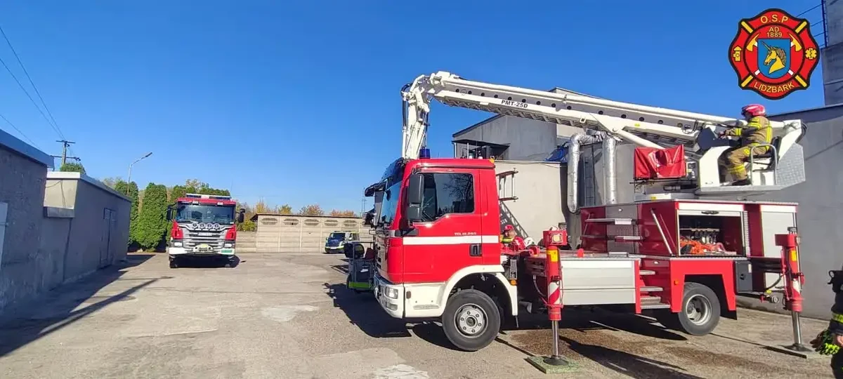 Pożar sadzy w Lidzbarku – interwencja straży pożarnej