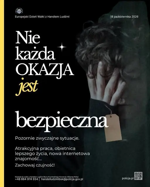 Europejski Dzień Walki z Handlem Ludźmi — policja przypomina o zagrożeniach i pomocy
