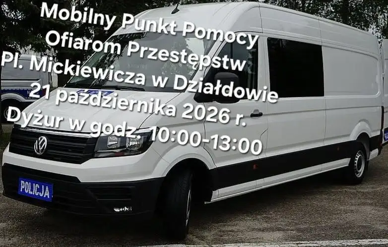 Mobilny Punkt Pomocy Ofiarom Przestępstw w Działdowie – dyżur policjantów już dziś