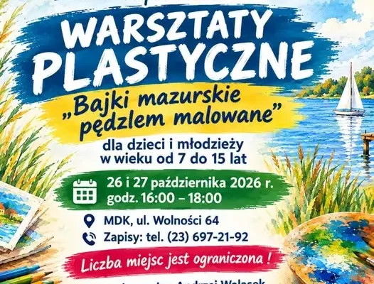 MDK Działdowo zaprasza na warsztaty plastyczne „Bajki mazurskie pędzlem malowane”