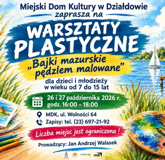 MDK Działdowo zaprasza na warsztaty plastyczne „Bajki mazurskie pędzlem malowane”