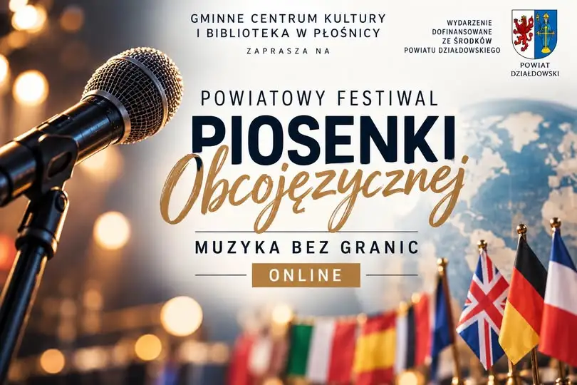 Powiatowy Festiwal Piosenki Obcojęzycznej „Muzyka bez granic” online – zgłoszenia do 22 listopada